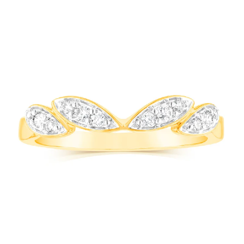 women’s cushion-cut diamond engagement rings -Luminesce Lab Grown 9ct Yellow Gold 1/6 Carat Dress Diamond Ring