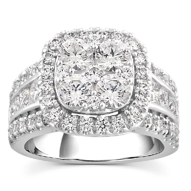 custom diamond engagement rings -14ct White Gold Luminesce Lab Grown 2.96 Carat Diamond Ring SIZE N½