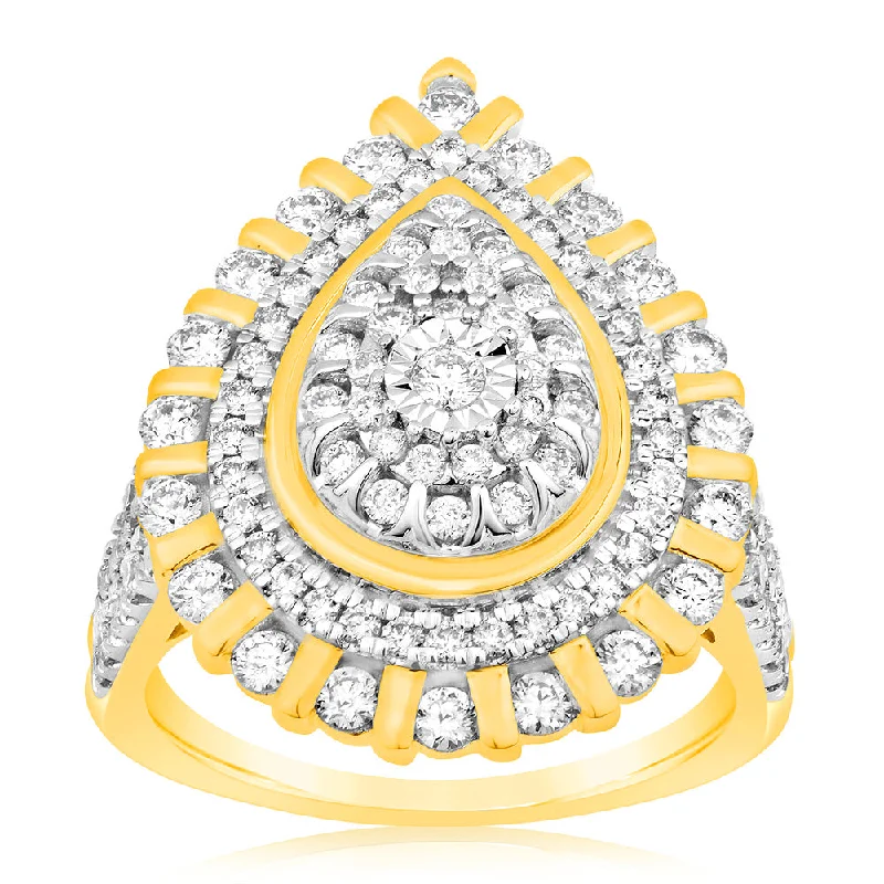 custom engagement rings for women -Luminesce Lab Grown 1 Carat Diamond Ring in 9ct Yellow Gold