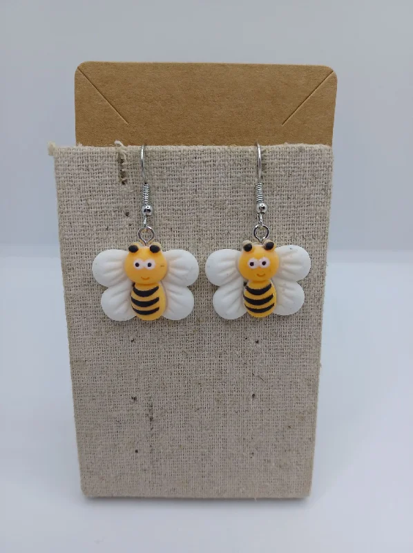 women’s stud earrings with diamonds -Cartoon Bee Earrings