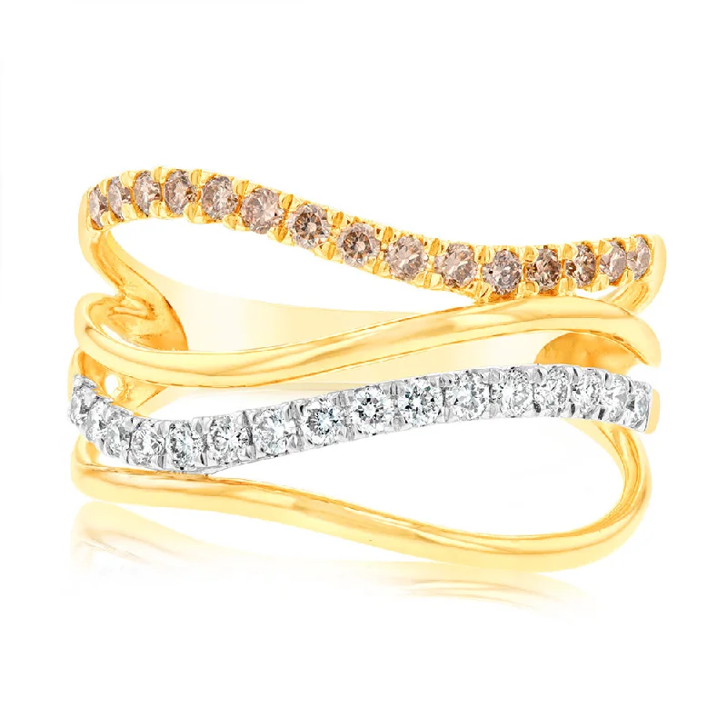 women’s large engagement rings with diamonds -Australian Diamond 9ct Yellow Gold Diamond Ring Futura