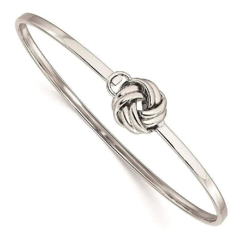 women’s stretch bracelets -Stainless Steel Polished Love Knot Bangle