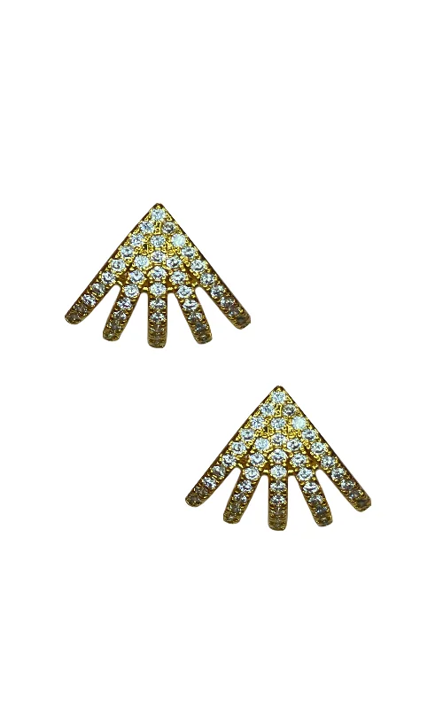 women’s ear climbers -5 Row Pave Earrings