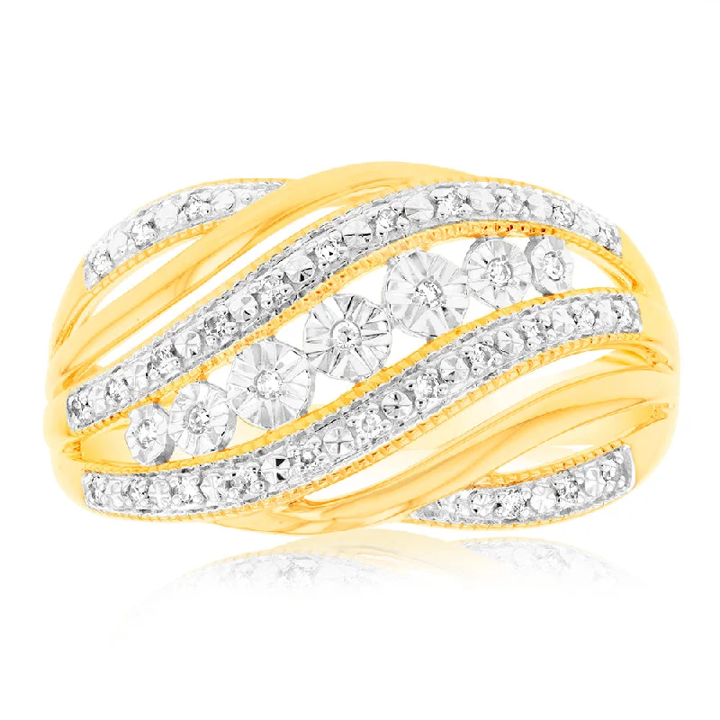 women’s antique-inspired engagement rings -Luminesce Lab Grown Diamond 9ct Yellow Gold 1/10 Carat Diamond Ring