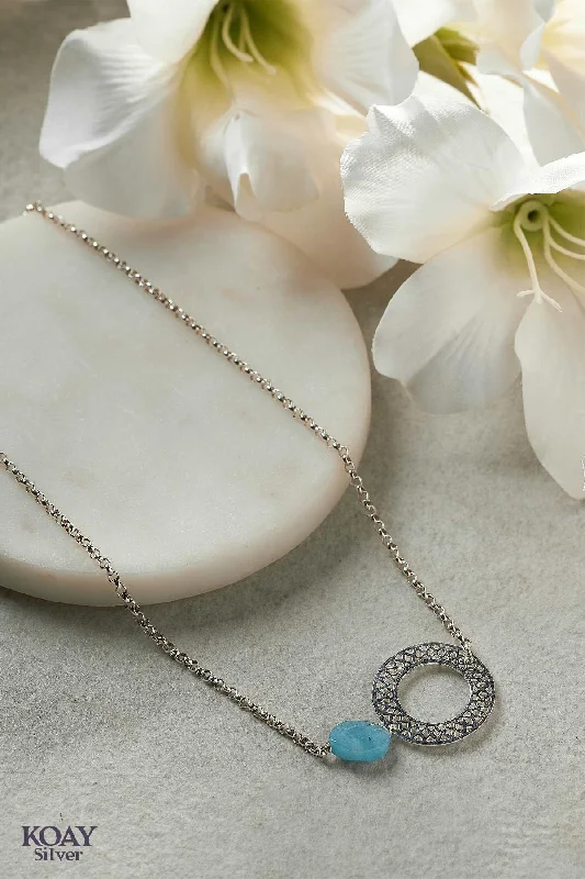 wedding necklaces for women -Blue Ring Necklace (02)