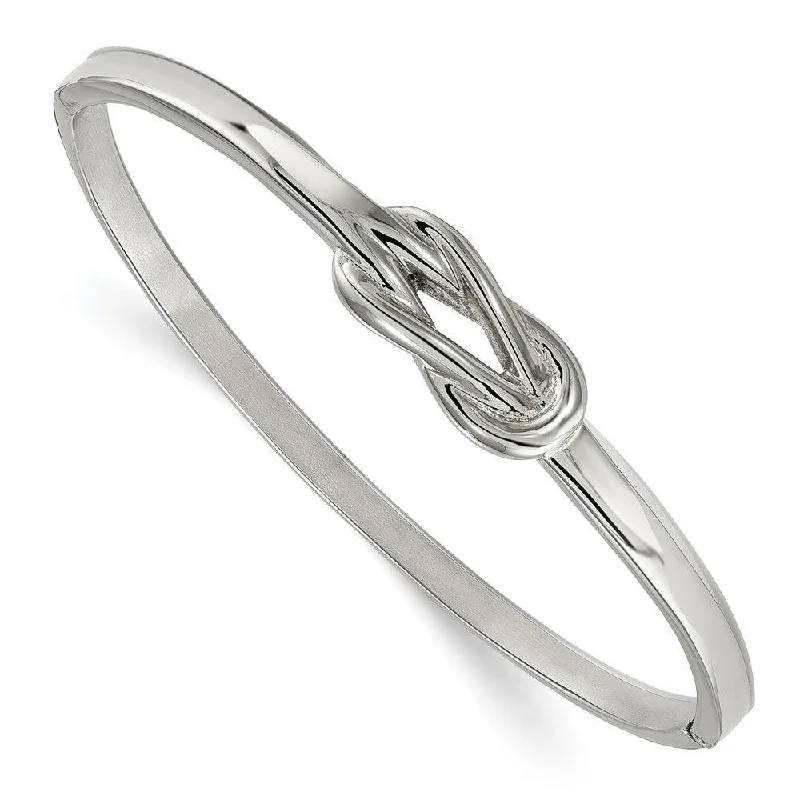 adjustable bangles for women -Stainless Steel Polished Knot Hinged Bangle