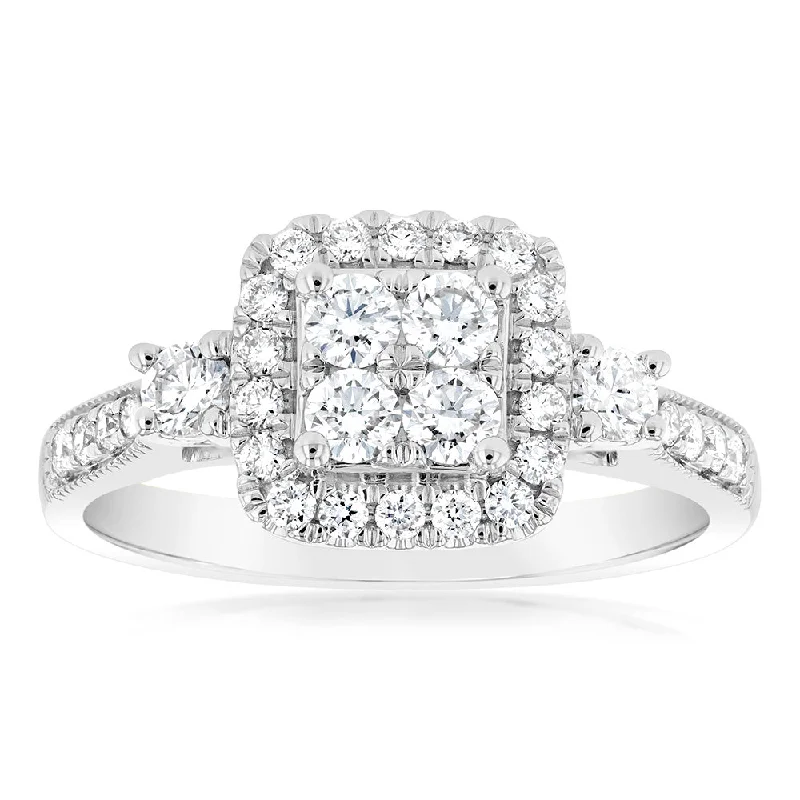 women’s vintage-inspired engagement rings -Luminesce Lab Grown 9ct White Gold 2/3 Carat Diamond Ring