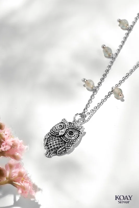 engraved necklaces for women -New Owl Necklace