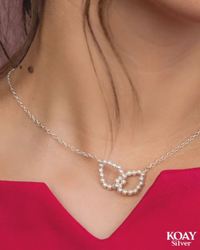 women’s birthstone necklaces -Double Circles Balls Necklace