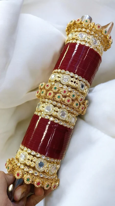 colorful bangles for women -High Quality AD Bangles Cz Chooda Set, Indian AD Bangle, Red Bangles, Cz bangles, AD Bridal Jewelry, Bangles Set, Ad chura Set, CZ  Pakistani Bangle