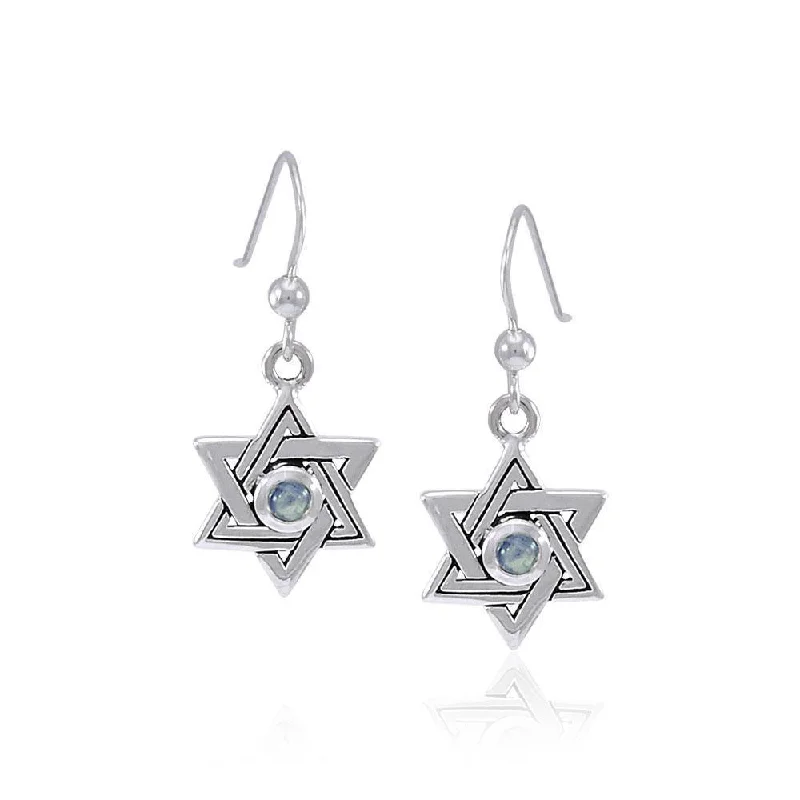 diamond stud earrings for women -Star of David Silver Earrings TER1588