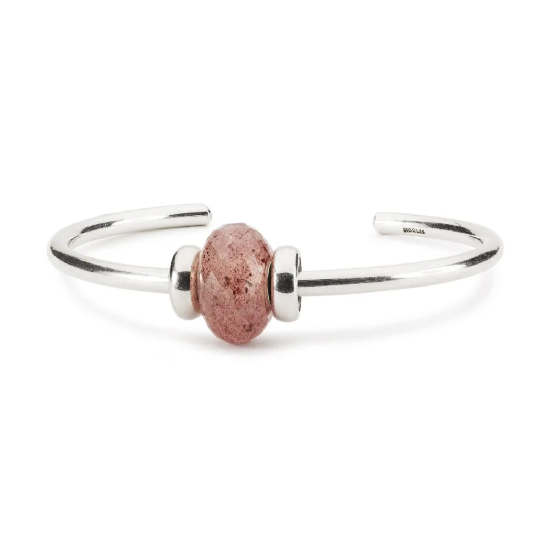 unique bangles for women -Strawberry Quartz Silver Bangle