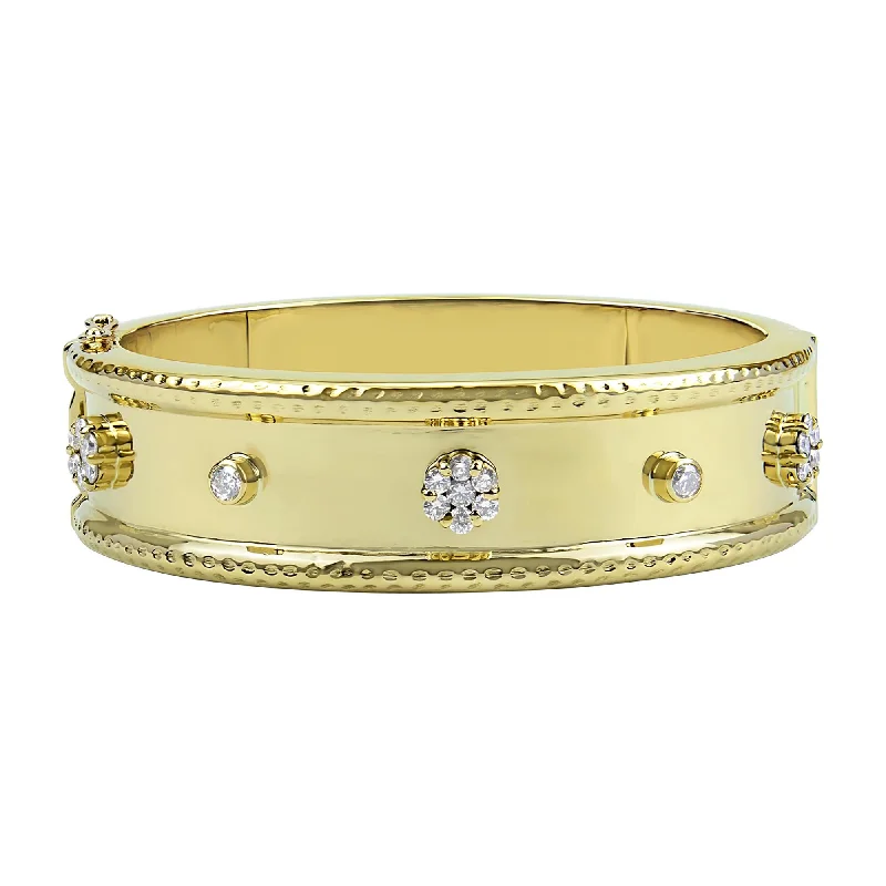 women’s engraved bangles -Bangle - Diamond