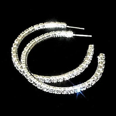 women’s statement drop earrings -Delicia: 52mm Swarovski Crystal Rhinestone Hoop Post Earrings