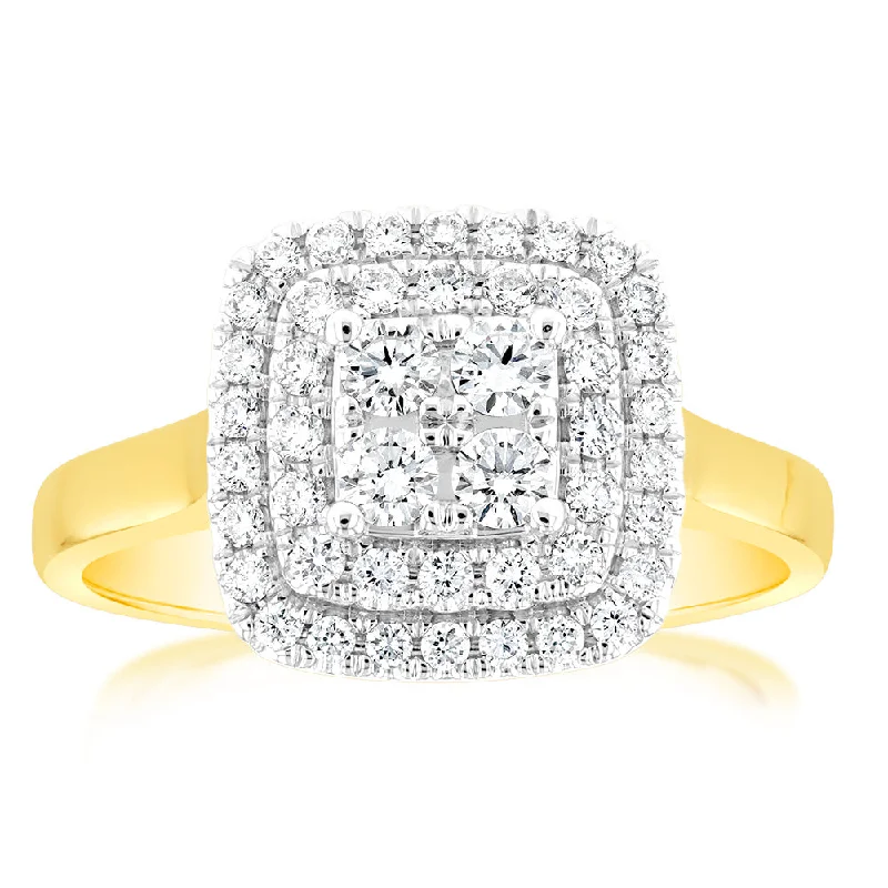 affordable diamond engagement rings -Luminesce Lab Grown 9ct Yellow Gold 1/2 Carat Diamond Ring