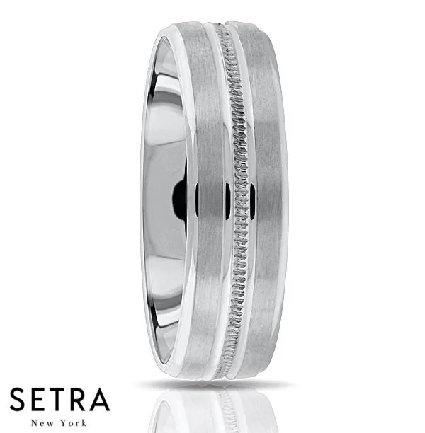 silver eternity bands for women -Fancy Shank Designer For Him & Hers Solid Wedding Band 14K Gold