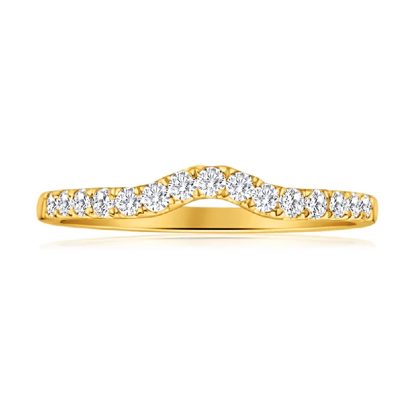 women’s vintage gold engagement rings -Flawless Cut 18ct Yellow Gold Diamond Ring With 15 Diamonds (TW-25-29PT)