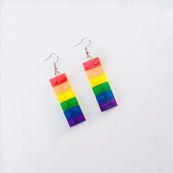 women’s stud earrings with diamonds -Rainbow Building Block Earrings