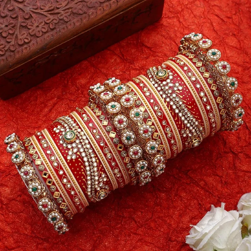 luxury cuff bangles for women -Rajasthani Bridal Chuda, Rajwadi Bangle Set