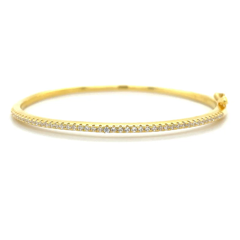 colorful bangles for women -Golden Cz Stone Set Bangle