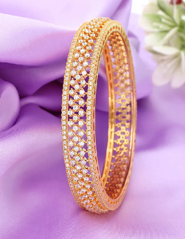 silver cuff bracelets for women -Designer Zircon Kada Bangles ZBGL11057