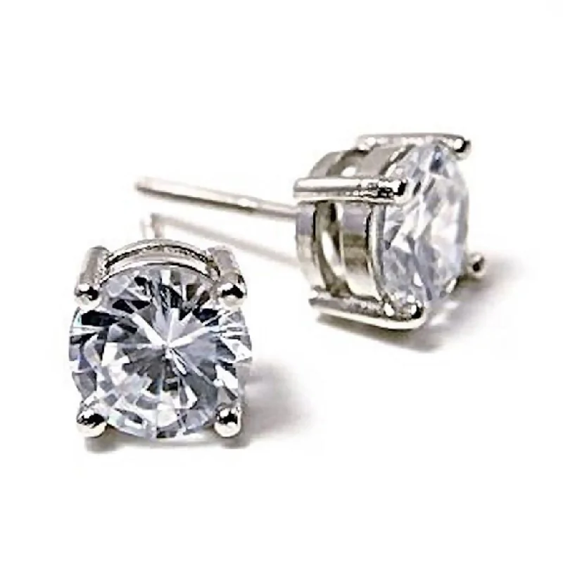 women’s vintage earrings -Clark: Mens 7mm Russian Ice Diamond CZ 2.50 carat Screw Back Earrings