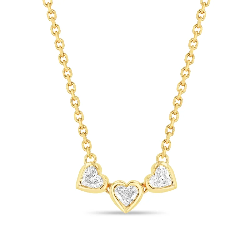 women’s choker necklaces -Trio Heart Necklace