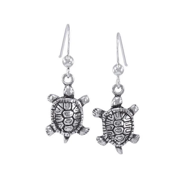 women’s moon-shaped earrings -Diamondback Turtle Sterling Silver Earrings TE2798