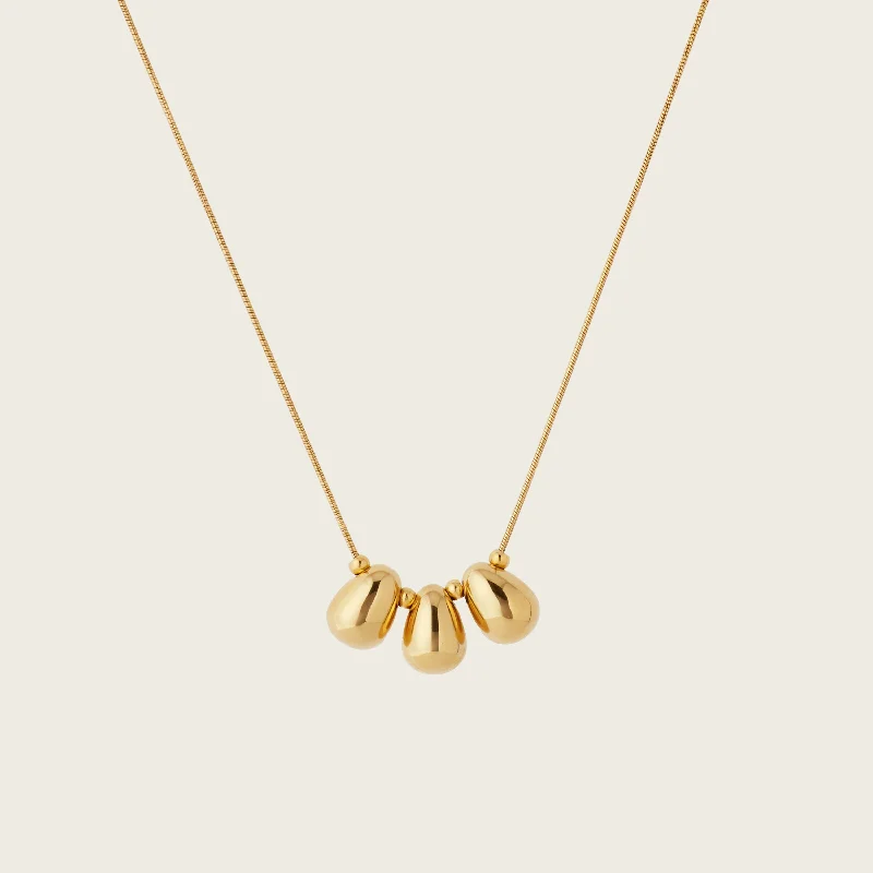 affordable necklaces for women -Trio Dangle Necklace in Gold