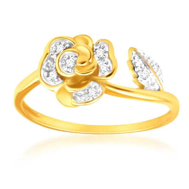 women’s antique-inspired engagement rings -9ct Yellow Gold Gorgeous Bead Diamond Ring