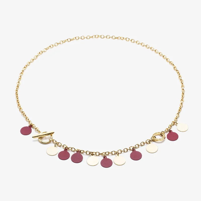 gemstone necklaces for women -PAILLETTE TOGGLE NECKLACE