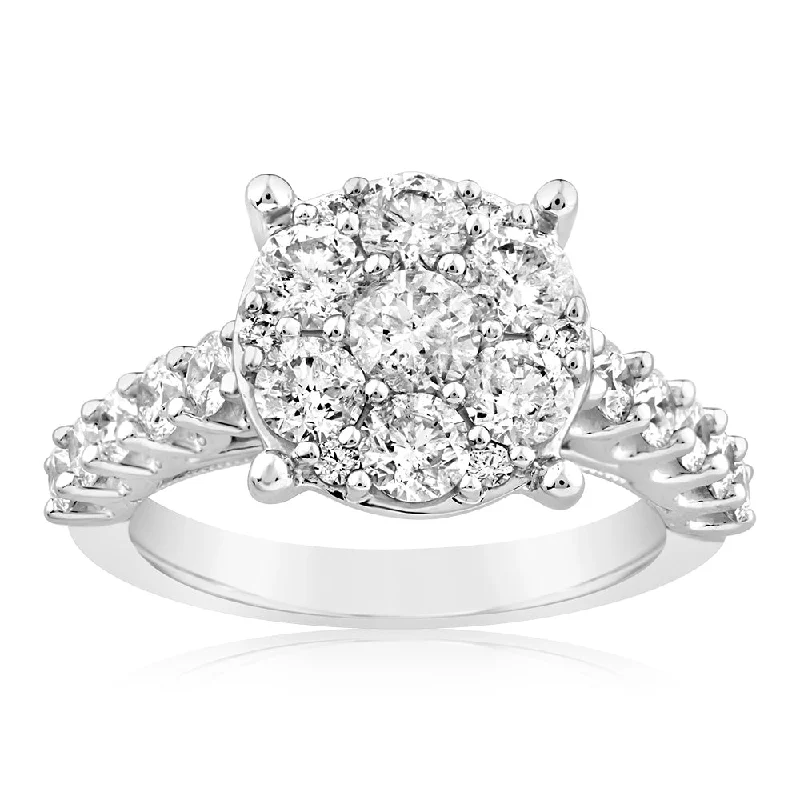 women’s large gemstone engagement rings -10ct White Gold Luminesce Lab Grown 2.3 Carat Diamond Ring