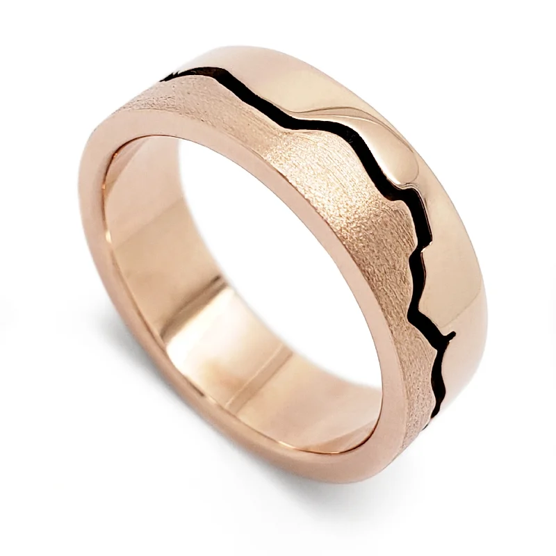 women’s luxury wedding rings -Mountain Range Rose | Blackened