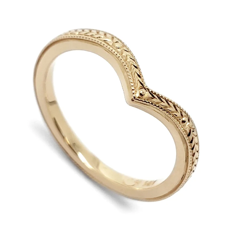 women’s engraved wedding rings -Rowan Yellow