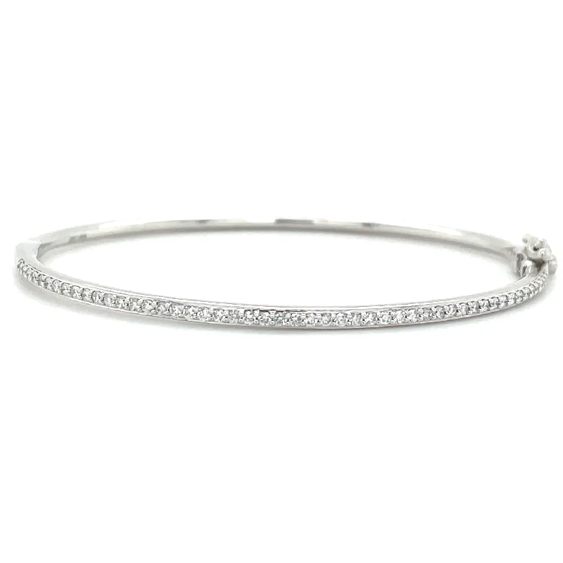 luxury bracelets for women -14ct White Gold 0.60ct Laboratory Grown Diamond Bangle