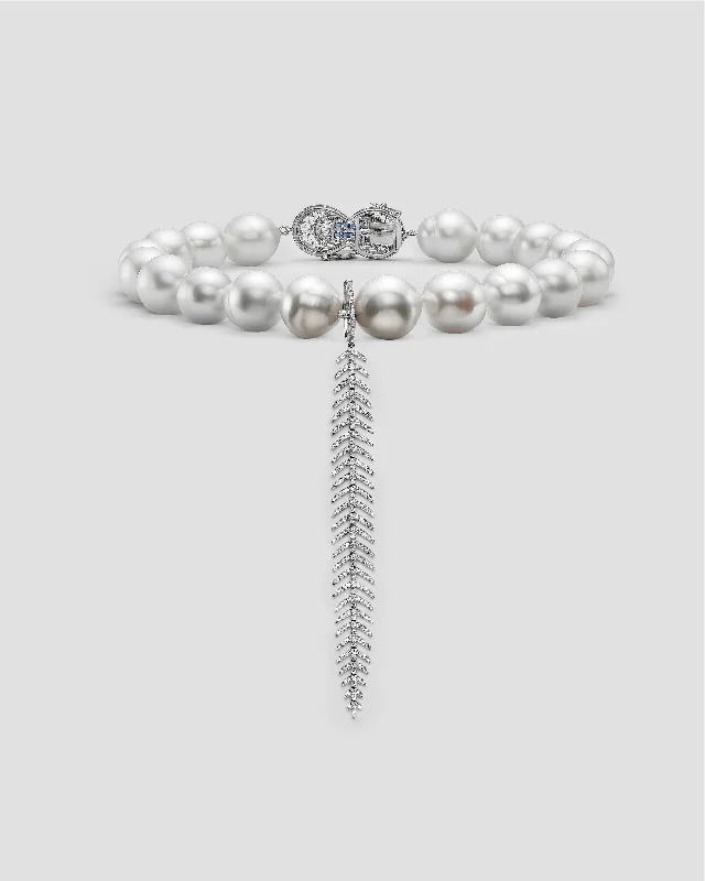 pearl necklaces for women -ELOISE SOUTH SEA PEARL FINE FEATHER NECKLACE