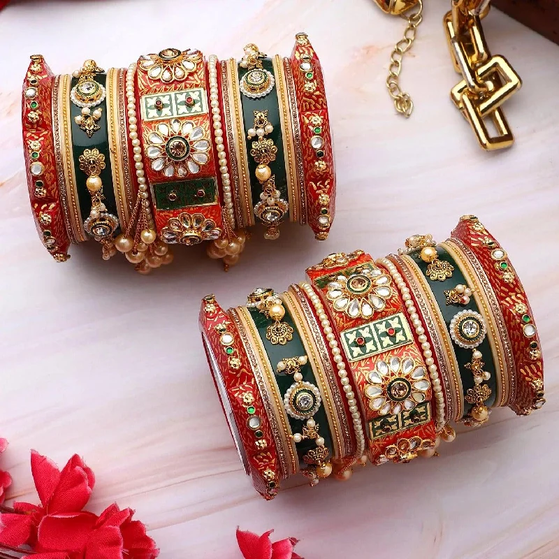 casual bangles for women -Rajasthani Bridal Chuda, Traditional Rajwadi Bangle Set