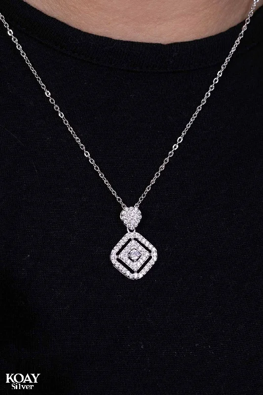 women’s symbolic necklaces -Zircon Hexa Necklace