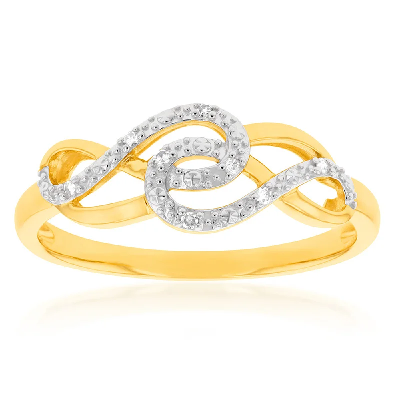 men’s and women’s engagement rings sets -9ct Yellow Gold Diamond Ring