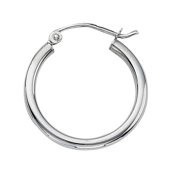 women’s stud earrings with gemstones -20mm x 2mm Hoop Earrings 14K White Gold