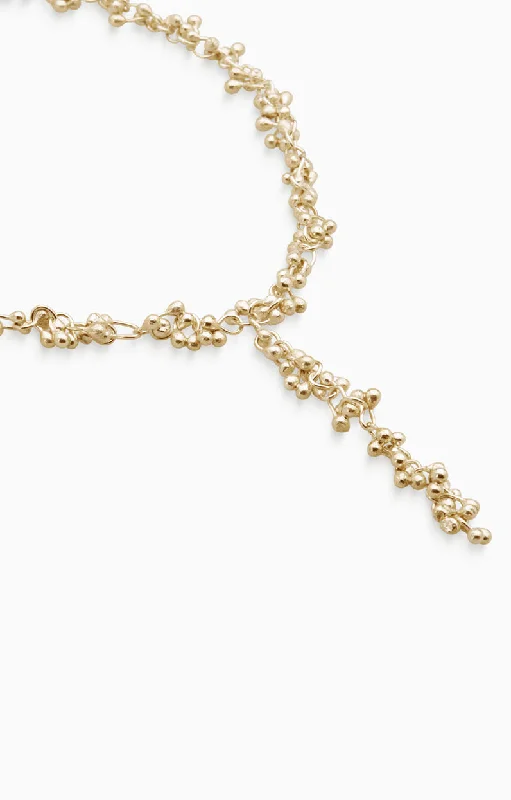 vintage style necklaces for women -Threaded Chime Necklace | Gold