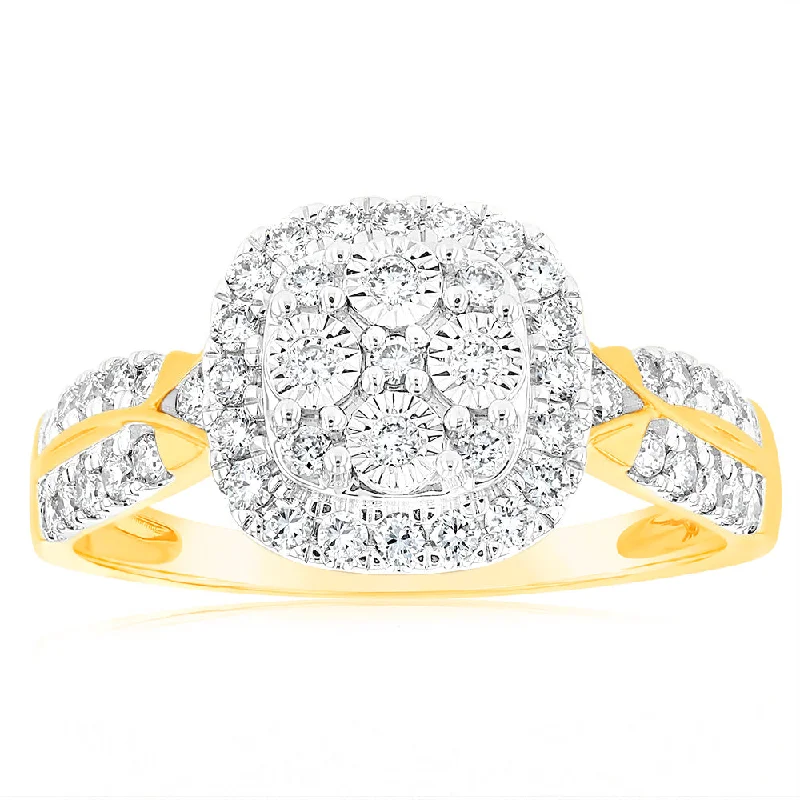 affordable platinum engagement rings -Luminesce Lab Grown 9ct Yellow Gold 1/2 Carat Diamond Ring