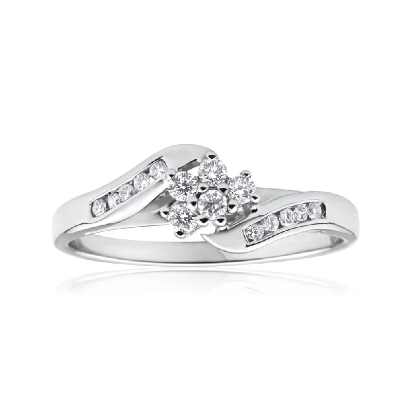 women’s wedding and engagement ring sets -9ct White Gold 1/4 Carat Diamond Ring