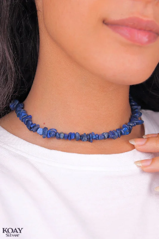 women’s diamond necklaces -Lapis Stones Necklace