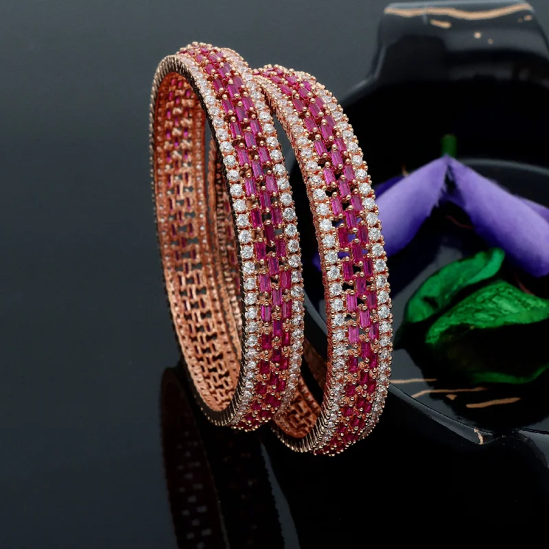 handmade bracelets for women -Zirconia Bangles ZBGL10420/ruby