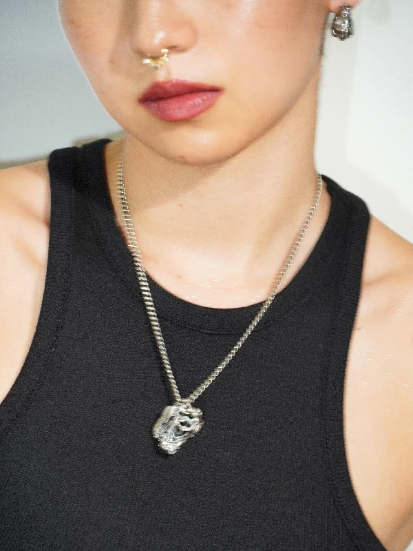 trendy statement necklaces for women -.925 Silver T. rex Skull Necklace