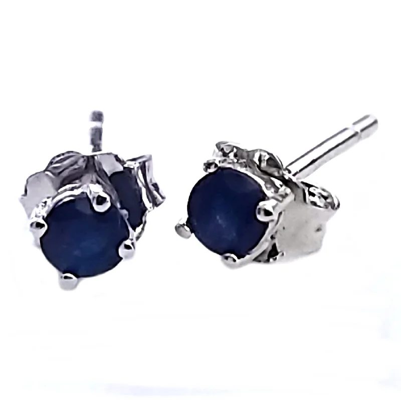 women’s birthstone earrings -1000 Jewels Brilliant Cut Simulated Sapphire Silver Stud Earrings