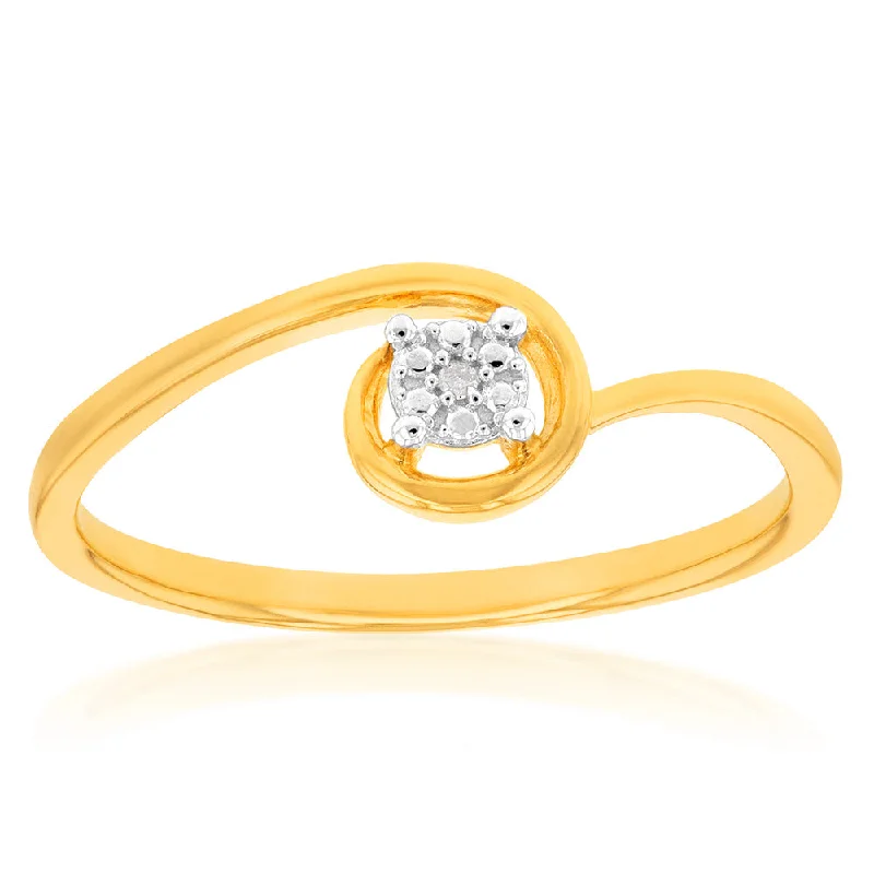 women’s alternative stone engagement rings -9ct Yellow Gold Diamond Ring