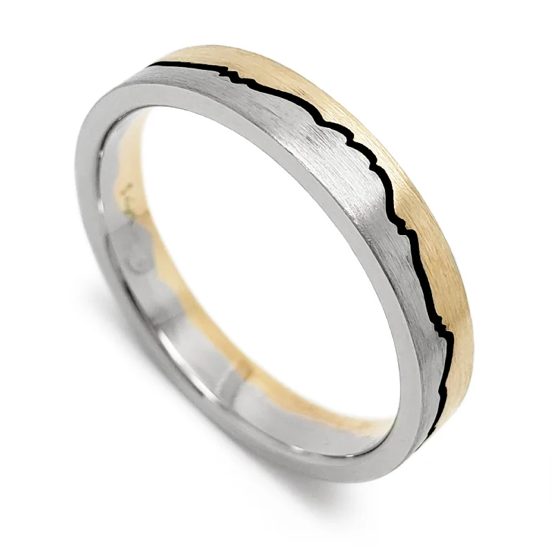 women’s simple wedding rings -Mountain Range Yellow | Brushed