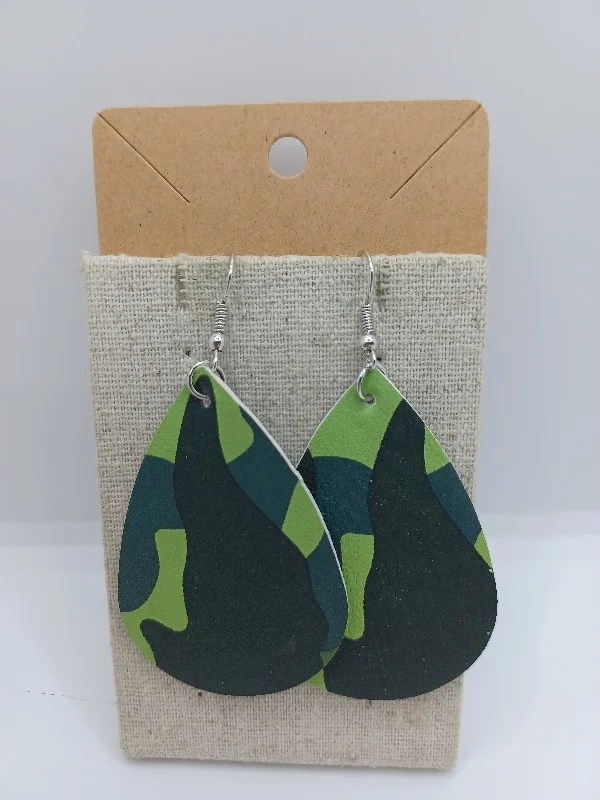 women’s moon-shaped earrings -Green Camo Earrings